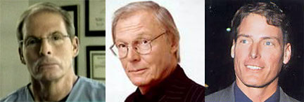 Dr. Bradford Staph, Adam West, and Christopher Reeve