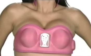 The pink Bosom Max massaging breast enlargement bra